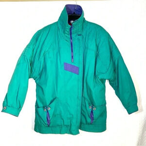 Vintage Retro 80's 90's Andy Johns Jacket Women Size Large Colorful Lining Ski